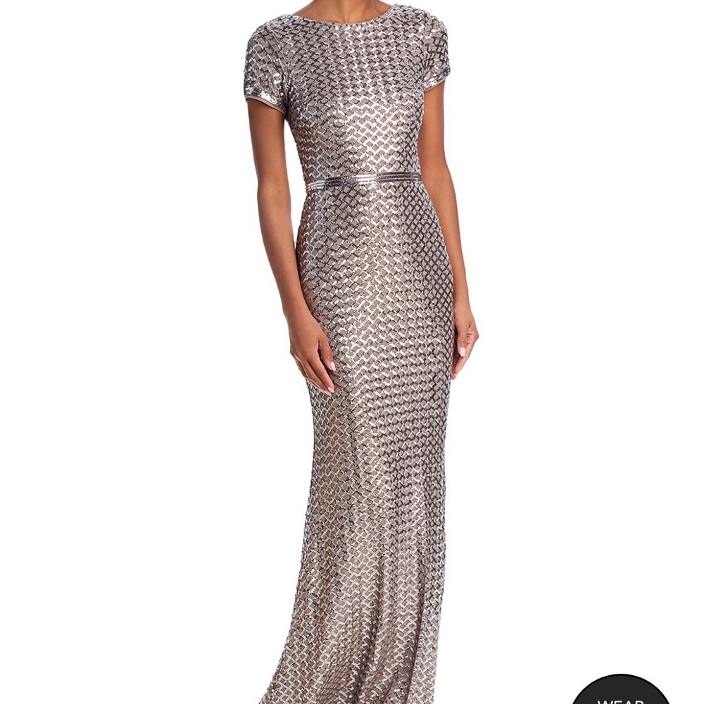 Aqua formal sequence dress